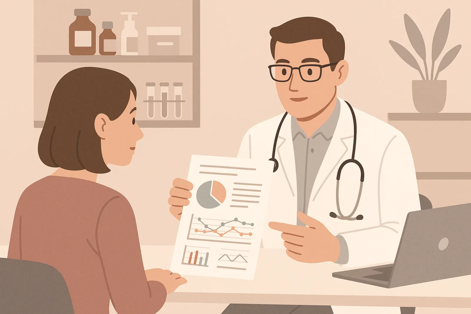 Doctor conducting a functional medicine consultation with patient focusing on personalized health data in Atlanta