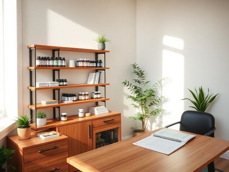 Functional medicine consultation room with supplements and lab work at Revive Atlanta MD