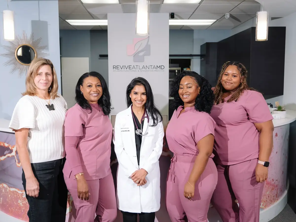 Revive Atlanta MD team - Dr. Bindiya Gandhi with staff at clinic